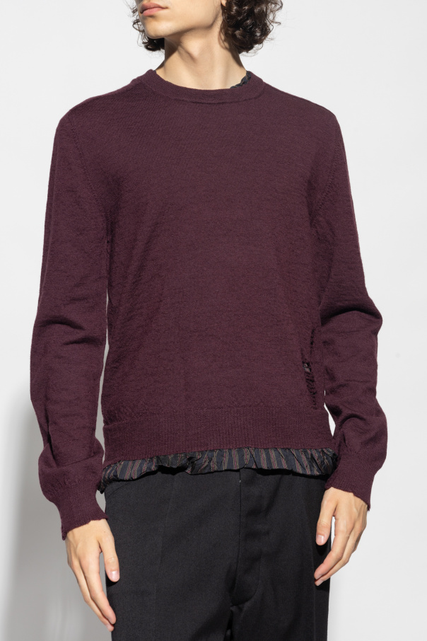 Burgundy Sweater with vintage effect Maison Margiela